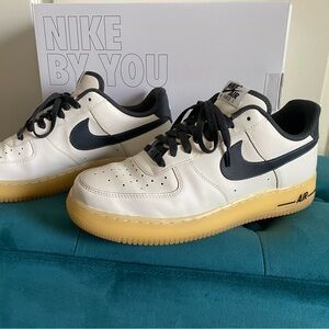 Nike Air Force 1 Sail / Gum Sole Gunmetal Custom Men’s 10.5 AF1 By You